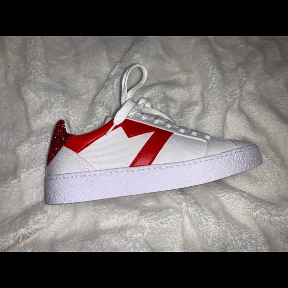 Red and White Maje Sneakers - Picture 2 of 5
